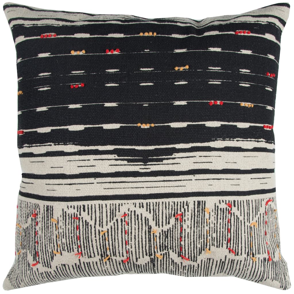 Rizzy Home Boho Stripe Hand Stitched Throw Pillow Cover