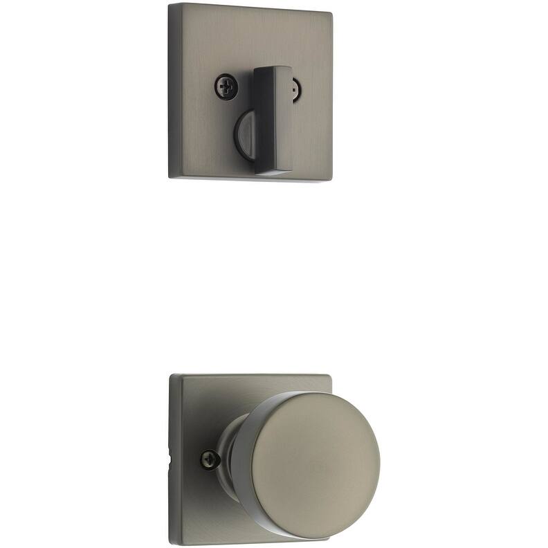 Kwikset Pismo Single Cylinder Interior Pack with Square Rose - Gun Metal