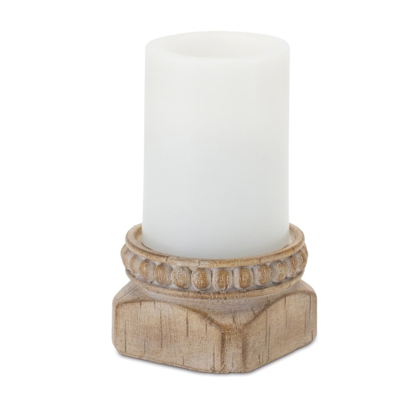Beaded Wood Design Candle Holder (Set of 4)