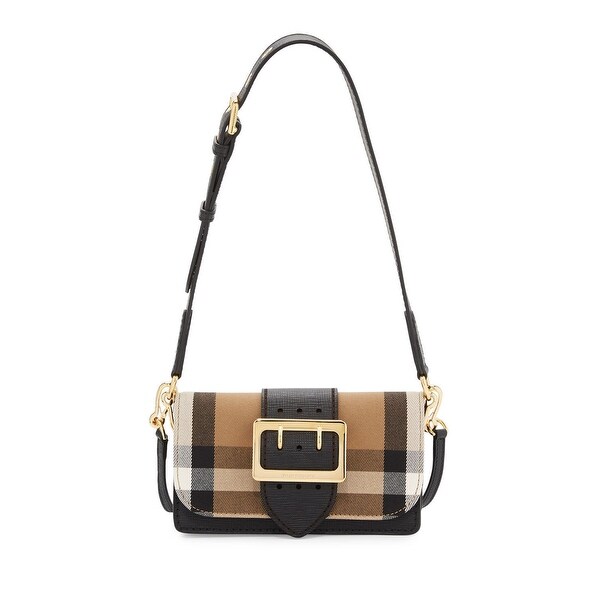 burberry small leather and house check crossbody bag