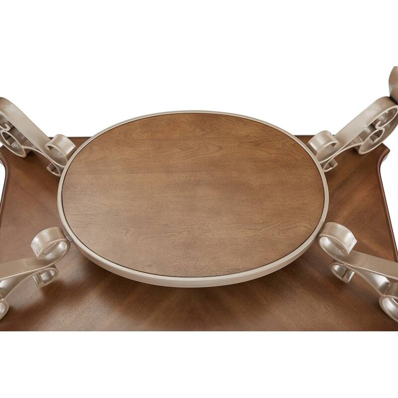 Rustic Brown Marble Paper Top Coffee Table End Sofa Cocktail Table for Living Room