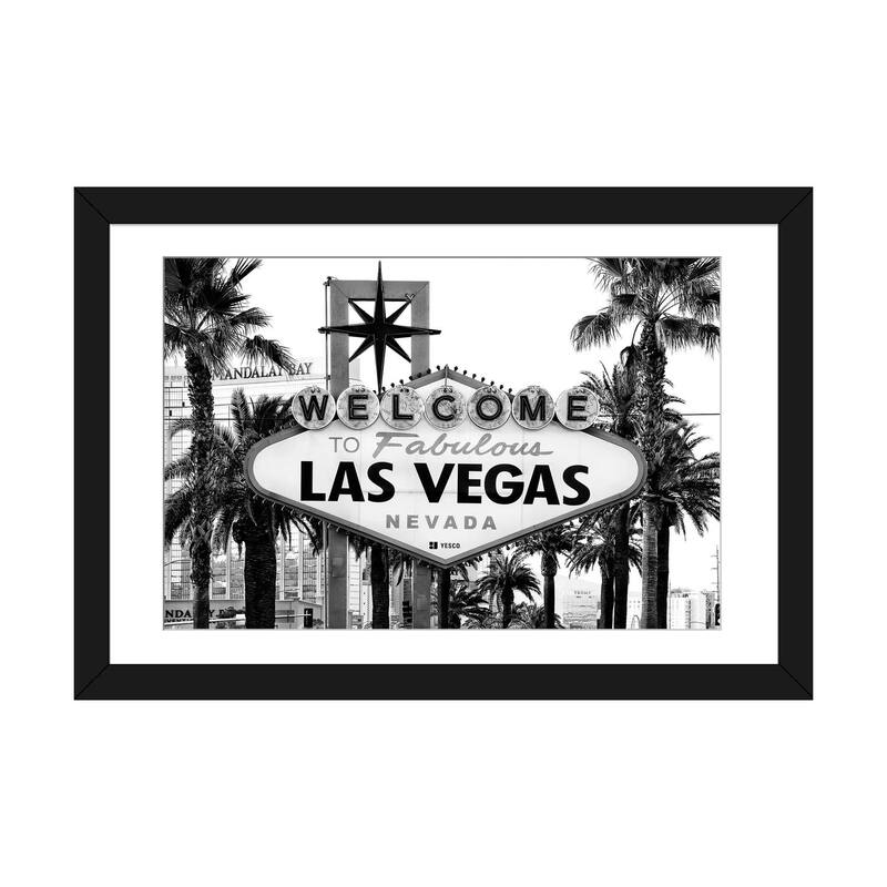 iCanvas "Black Nevada Series - Welcome To Fabulous Las Vegas" by Philippe Hugonnard PFA - Black - 24x32x1