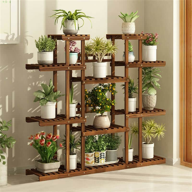Tiered Large Plant Stands Wood Garden Plant Shelf Flower Pot Stand Shelves