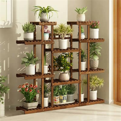 Tiered Large Plant Stands Wood Garden Plant Shelf Flower Pot Stand Shelves