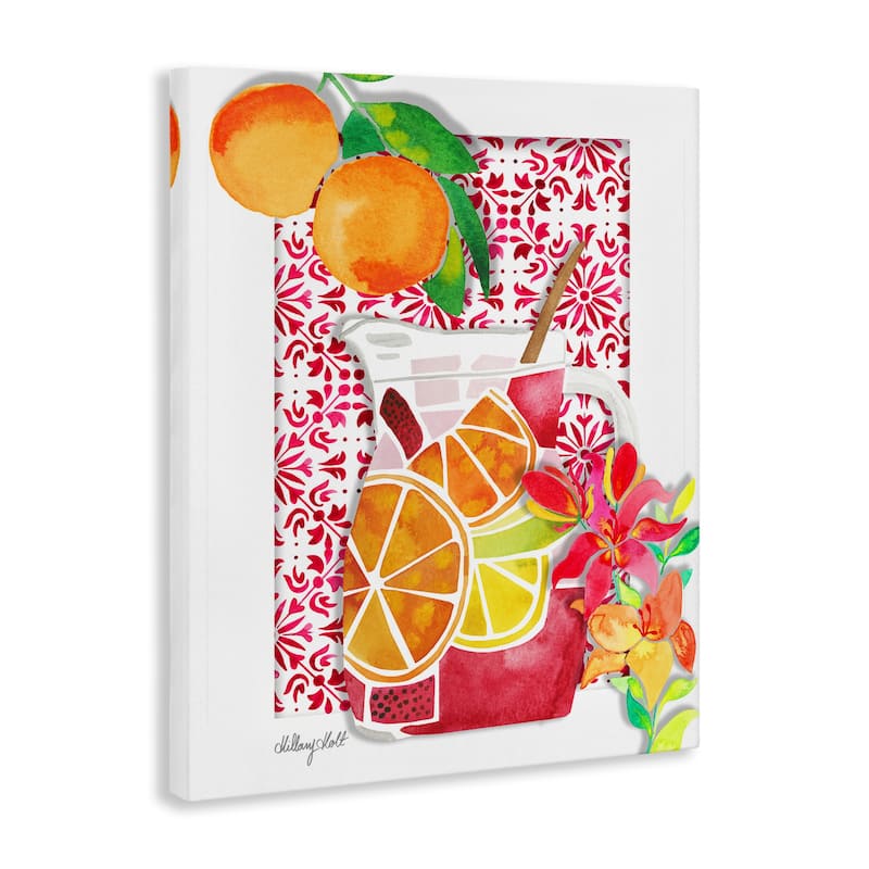 Stupell Mediterranean Sangria Drink Canvas Wall Art Design By Hillary Holt