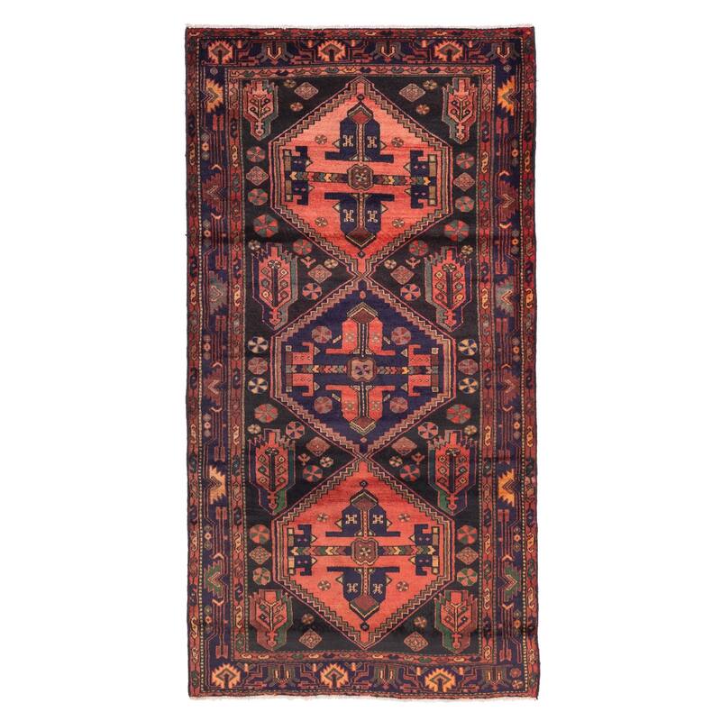 ECARPETGALLERY Hand-knotted Konya Anatolian Black Wool Rug - 4'2 x 8'0