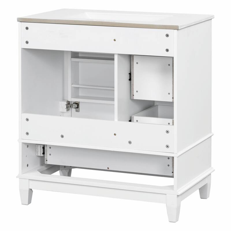 30" Freestanding Bathroom Vanity with Ceramic Sink