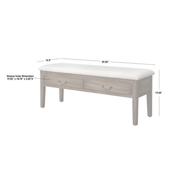Lifestorey Palmer Solid Wood Bench with Storage