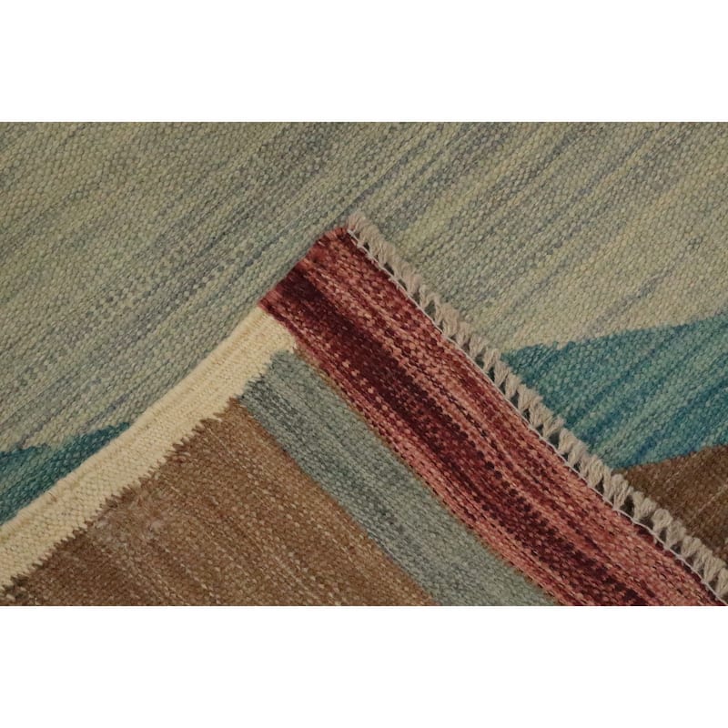 Hand Woven Oriental 100% Wool Carpet Southwestern Tribal Multi-Colored Kilim Area Rug - 6' 6'' X 4' 11''