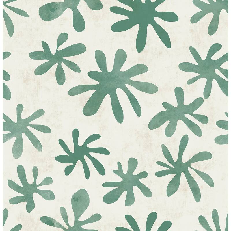 Alja Horvat Green Field of Flowers Peel & Stick Wallpaper