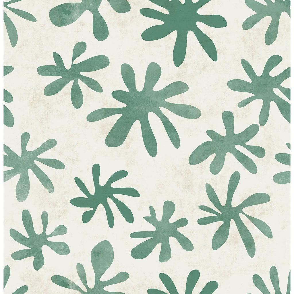 Alja Horvat Green Field of Flowers Peel & Stick Wallpaper