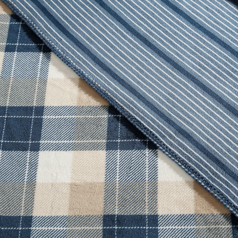 Nautica Printed Plush Fleece Reversible Throw Blanket