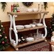 preview thumbnail 2 of 3, 3 Tier Wood Console Table with Curved Legs, Brown and White, 35.4" L x 15" D x 30.2" H - 35.4" x 15" x 30.2"
