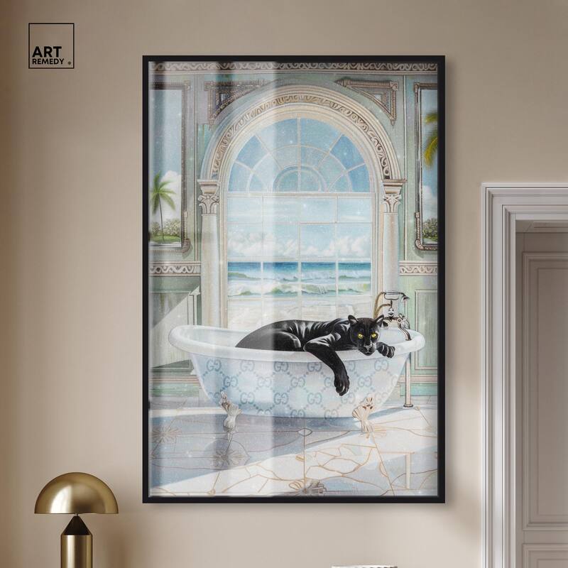 Panther Arch Bathroom Glam Shadowbox by Art Remedy
