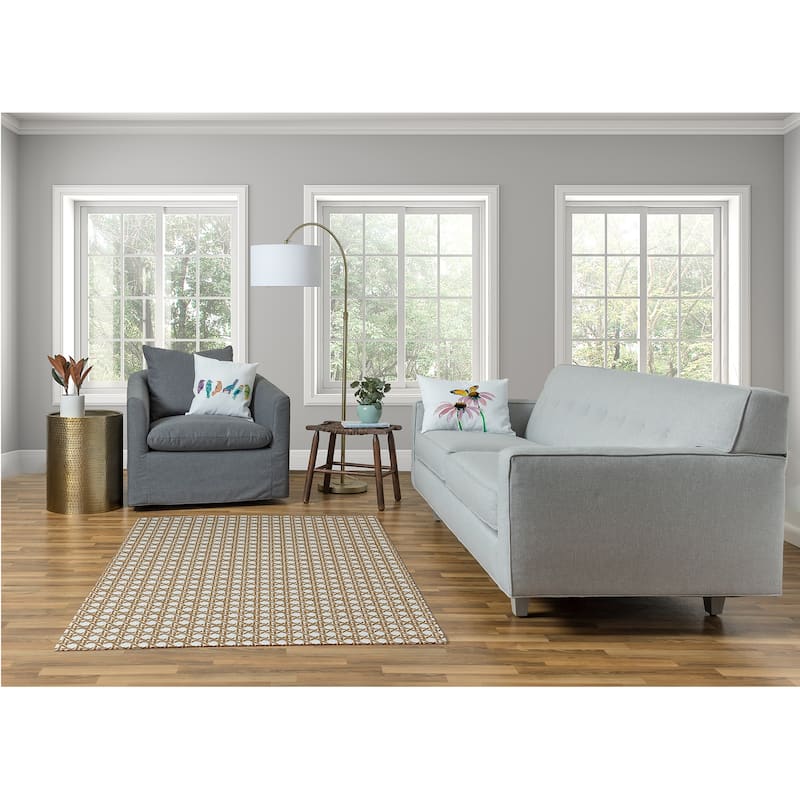 Rattan Geometric Rug