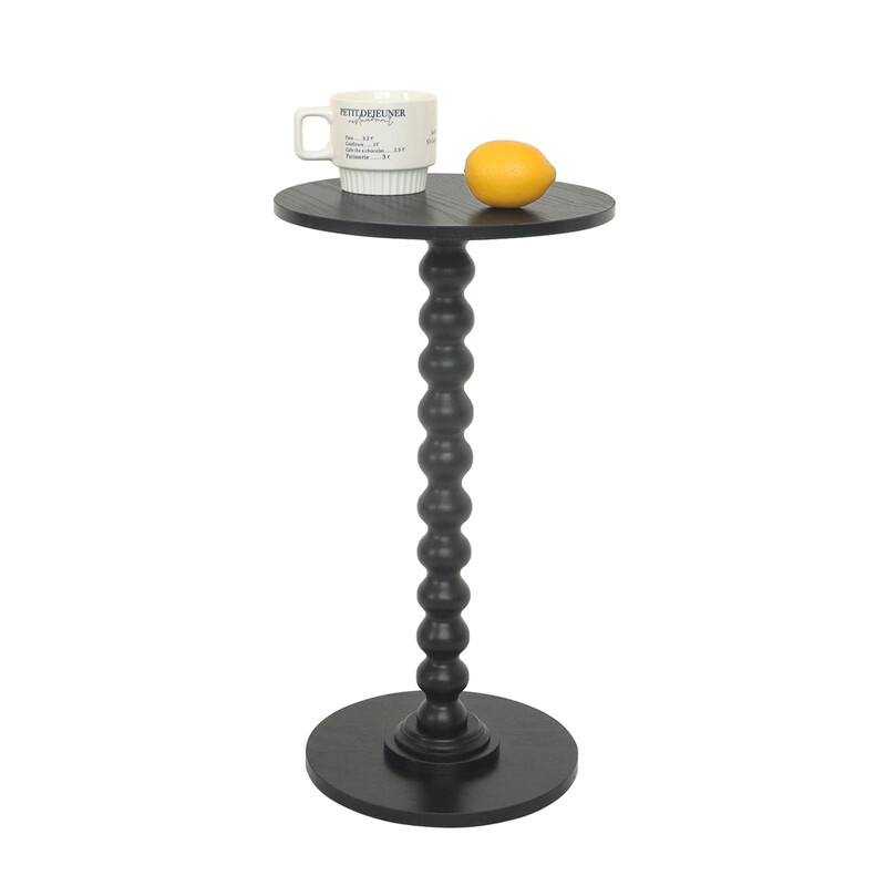 Round Side Table - 11.8"D x 11.8"W x 21.6"H - Black