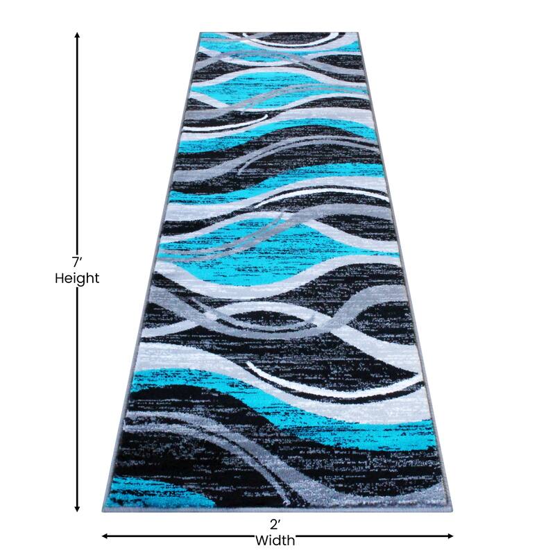Modern Ripple Design Abstract Area Rug