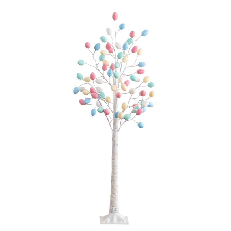 5-ft Pre-Lit Artificial Easter Twig Tree with 72 Egg Shaped LED