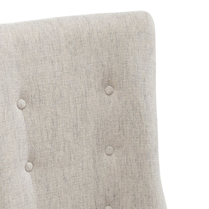 Arden Road Satin Cherry Upholstered Dining Side Chairs with Gray Linen Set of 2 - Width 22" x Depth 26" x Height 42"