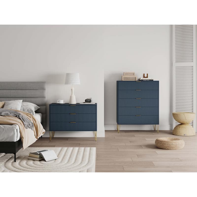 Manhattan Comfort 2-Piece Dumbo Modern Multi Drawer Dresser Set