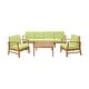 preview thumbnail 7 of 27, Perla Acacia Wood 7-piece Outdoor Chat Set by Christopher Knight Home Teak + Green