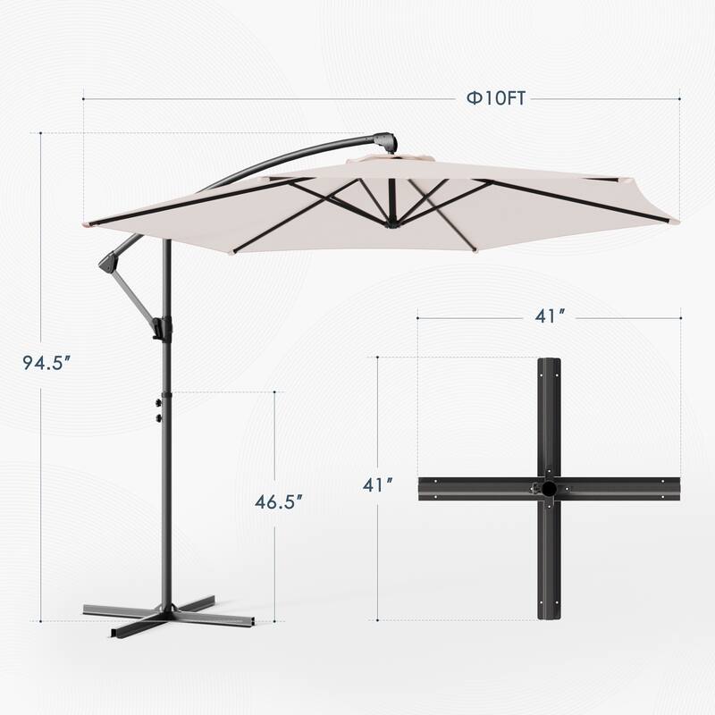 Outdoor 10FT Patio Offset umbrella for Garden