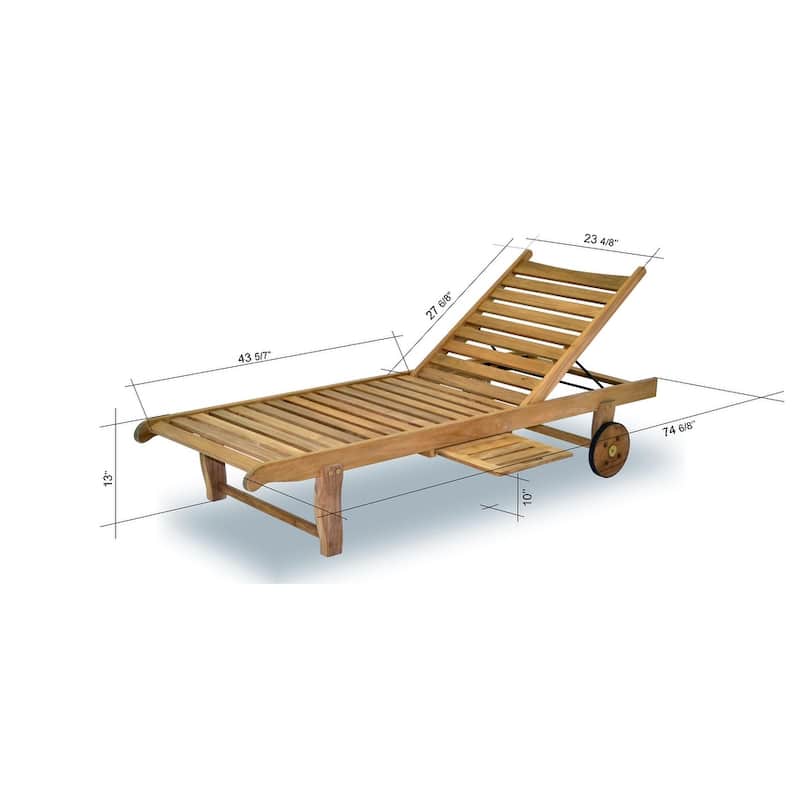 Teak Chaise Lounger - 1 Piece - 1 Piece