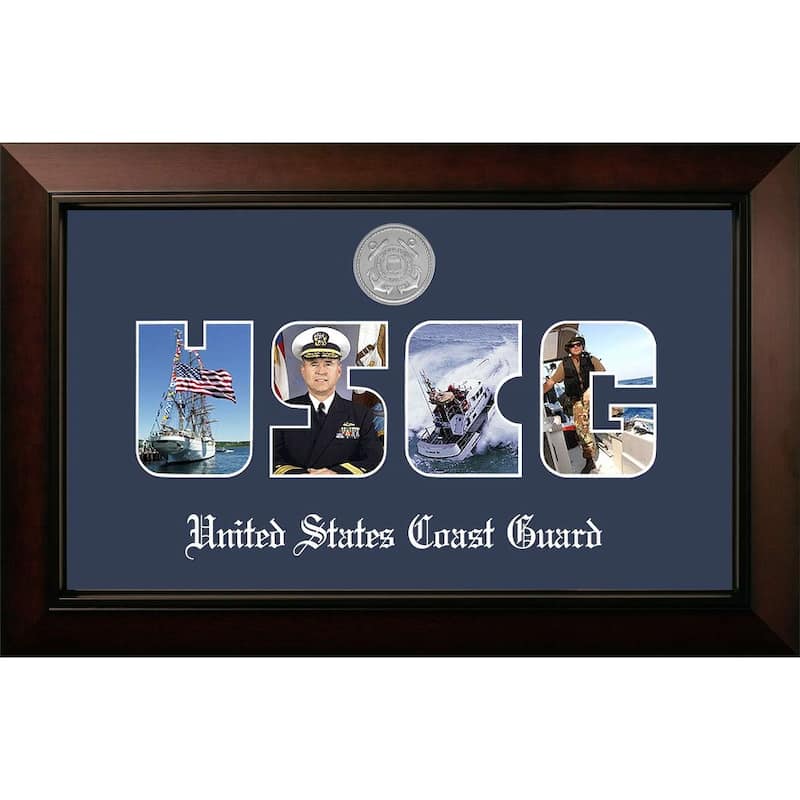 Patriot Frames Coast Guard Collage Photo Legacy Frame with Silver Medallion