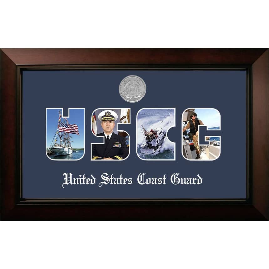 Patriot Frames Coast Guard Collage Photo Legacy Frame with Silver Medallion