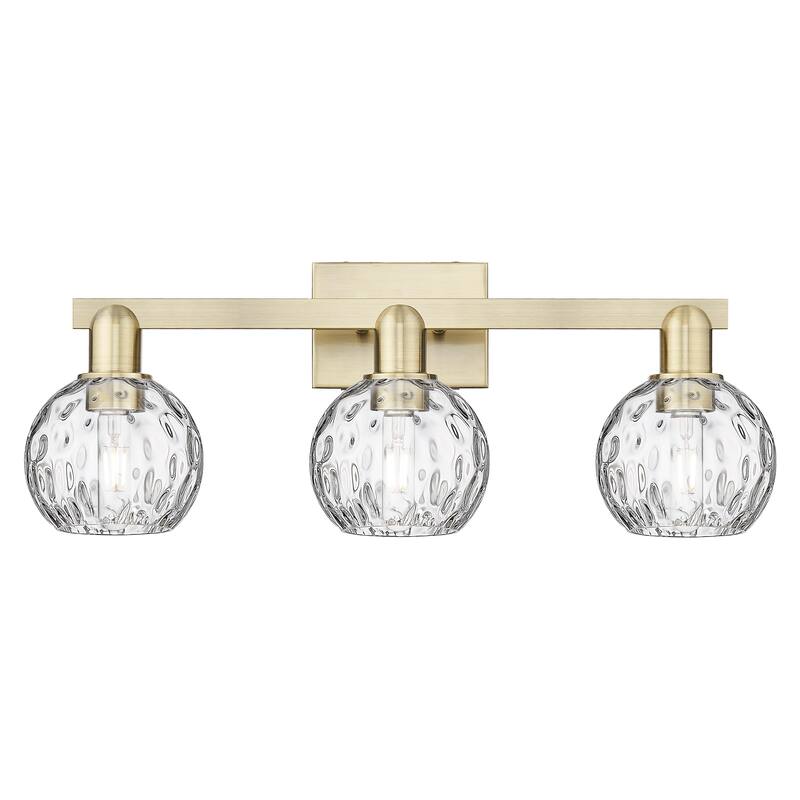 Innovations Lighting Endless Possibilities Arcadia - Athens Water Glass - 3 Light 25" Bath Vanity Light - Antique Brass