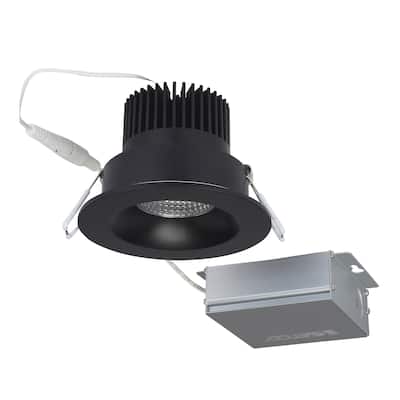 12W LED DW Downlight 3.5 in 3000K 120V Round Remote Driver Black