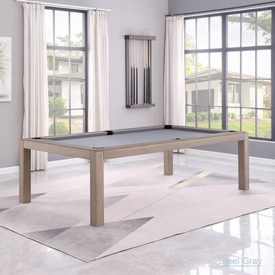 Olivia GreyWash Ash 7ft Billiard Slate Pool Table with dining top