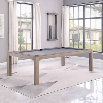 Olivia GreyWash Ash 8ft Billiard Slate Pool Table with dining top