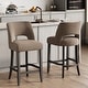 preview thumbnail 15 of 59, Upholstered Counter Height Bar Stools with wood legs for Kitchen Island Dining Room