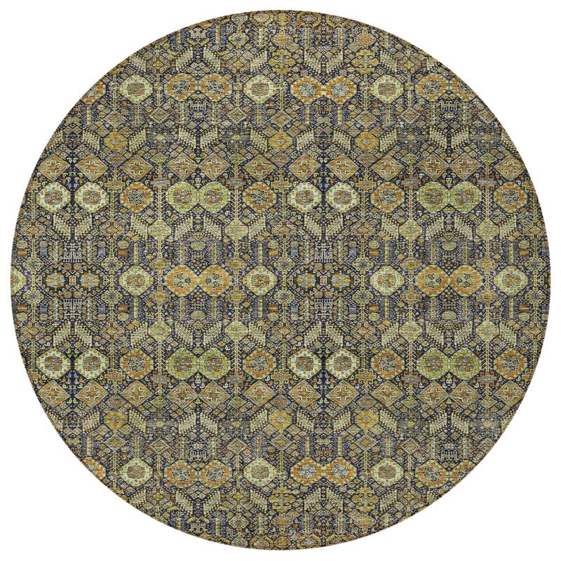 Caro Lush Floral Weather Resistant Blended Style Outdoor Rug