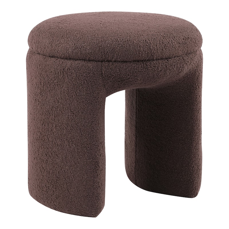24/7 Shop At Home Modern U-Shaped Boucle Upholstered Ottoman - Brown