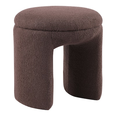 24/7 Shop At Home Modern U-Shaped Boucle Upholstered Ottoman