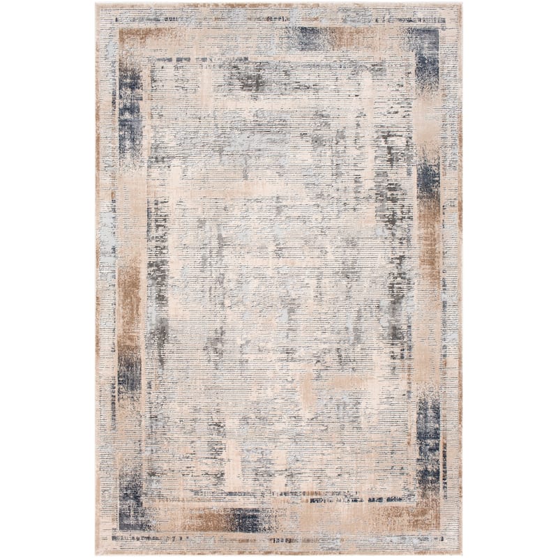 Marjan Ivory Distressed Border Area Rug - 6'7" x 9'6"