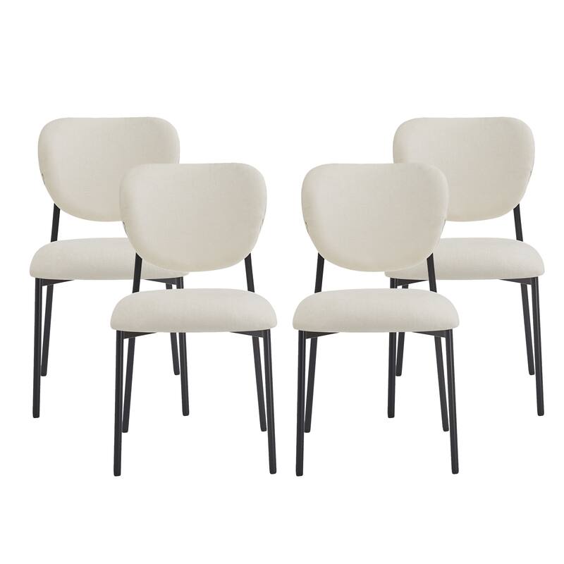 Ombria Ombria Upholstered Dining Chairs Set, Iron Frame by Christopher Knight Home