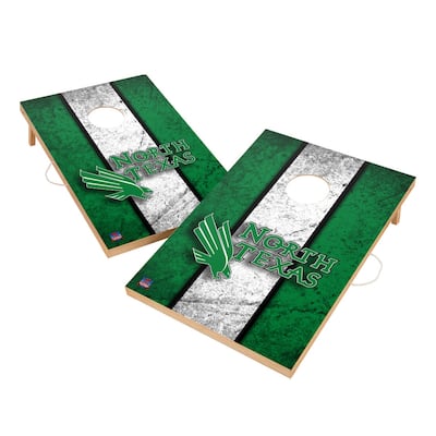 Vintage North Texas Mean Green Regulation 2x4 Cornhole Set