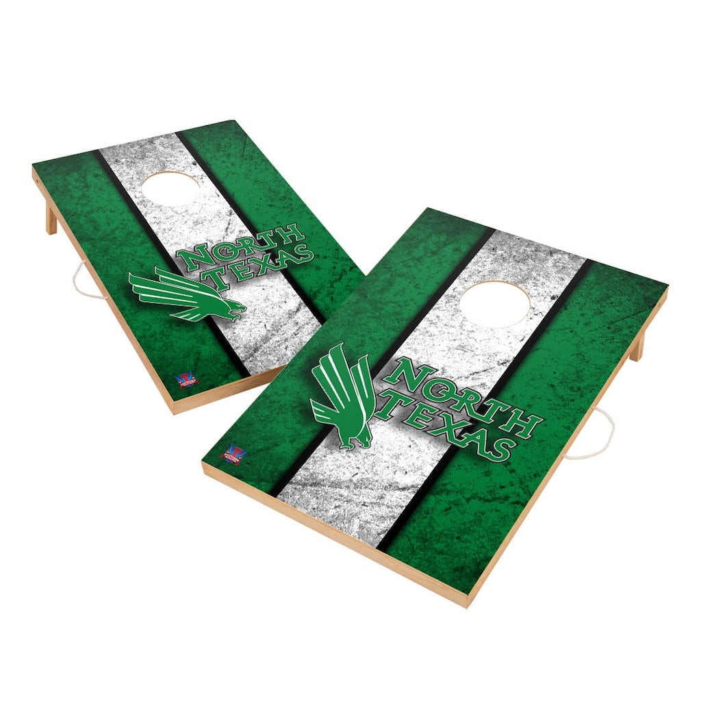 Vintage North Texas Mean Green Regulation 2x4 Cornhole Set