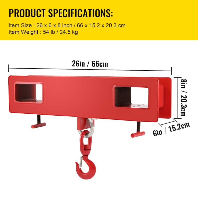 Titan Forklift Lifting Hoist Swivel Hook Mobile Crane 4400 lb. capacity lift - 4400 lb. capacity
