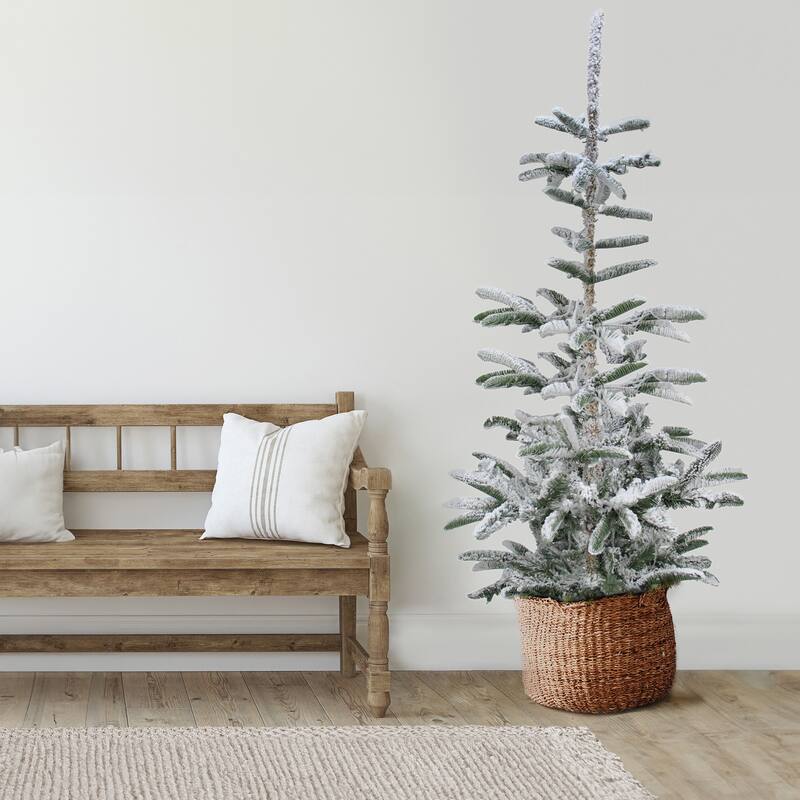 Real Touch™️ Slim Flocked Nordmann Fir Artificial Christmas Tree - Unlit - 9' - 9 Foot