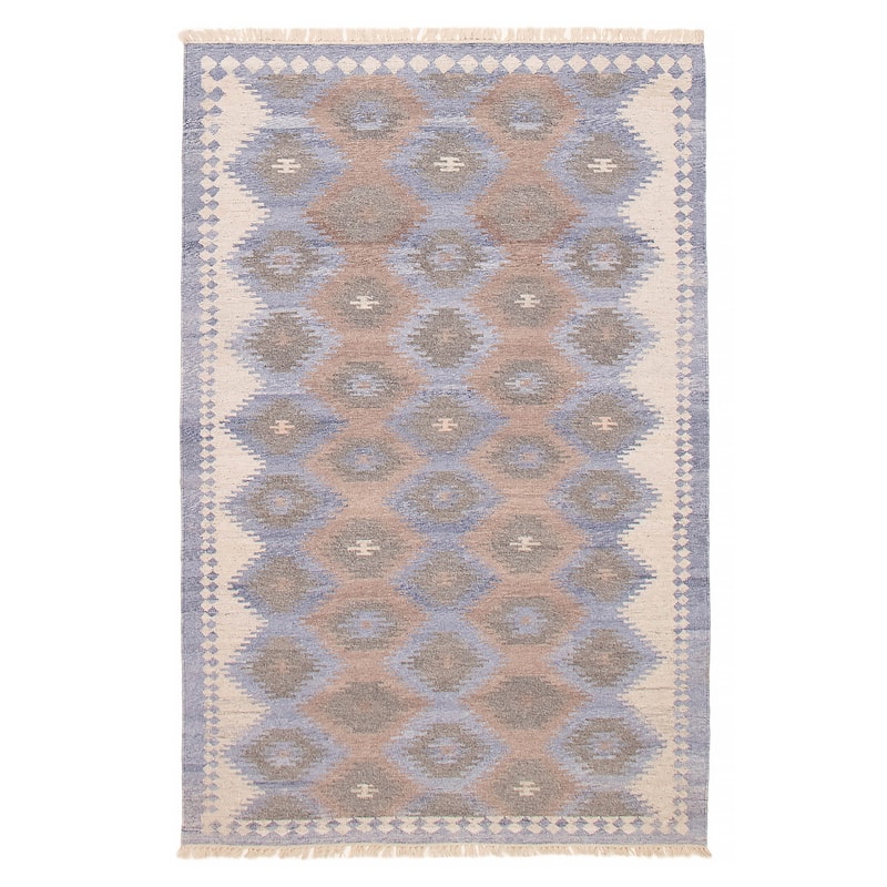 Ankara FW Slate Blue Kilim 5'2" x 8'1" - 5'2 x 8'1 - Slate Blue - 5'2 x 8'1