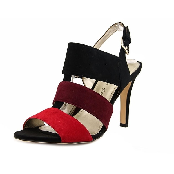 Anne Klein AK Ronnia Women Open Toe Suede Black Sandals