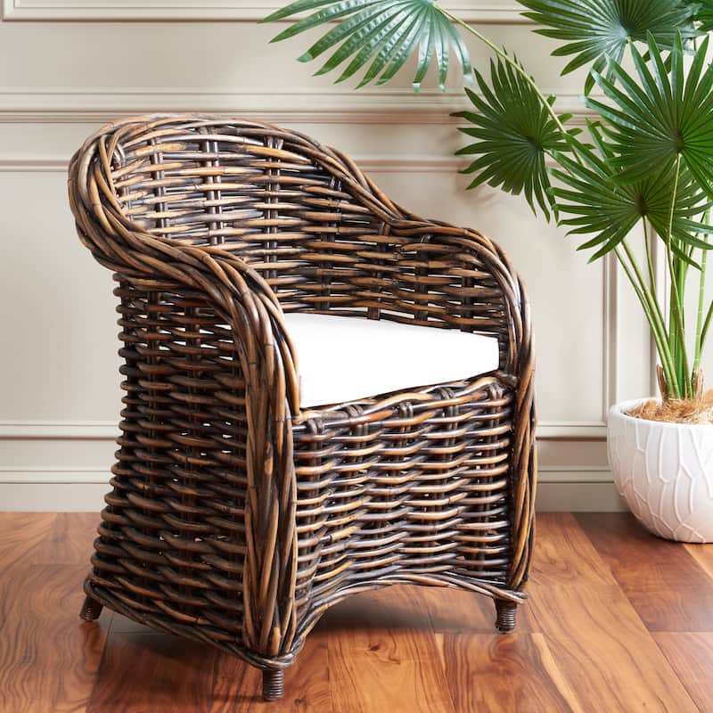SAFAVIEH Styliani Natural Rattan Club Chair - 27.5" x 27.5" x 35.5" - 28Wx28Dx36H