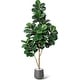 preview thumbnail 15 of 42, Artificial Fiddle Leaf Fig Tree with 48 Leaves in White Planter Pot, Faux Ficus Lyrata Plant for Home or Office Decor