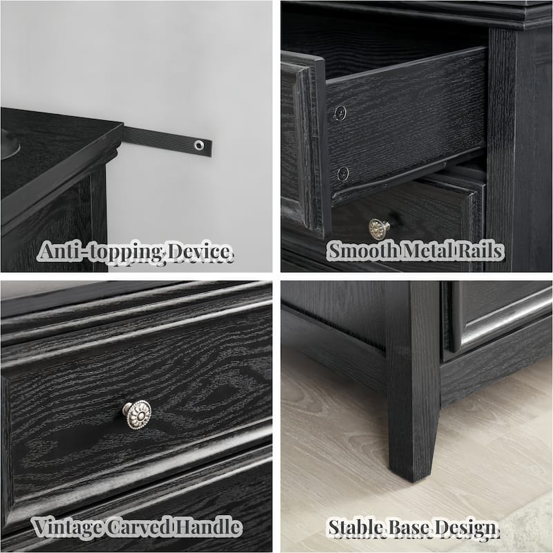 Modern Wood 5-Drawer Dresser for Living Room