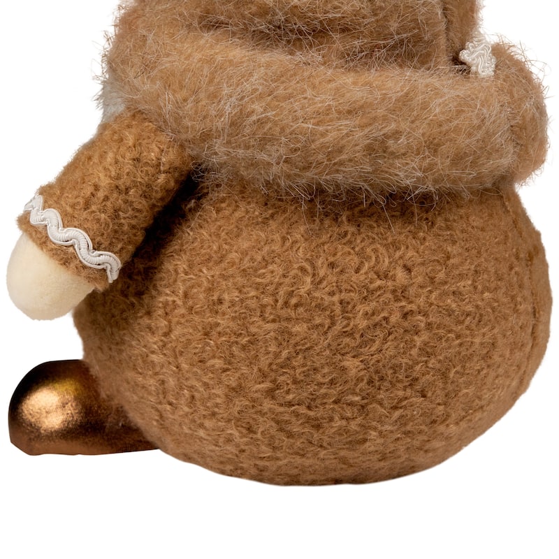 Gingerbread and Candy Gnome Christmas Decoration - 17" - Beige and White