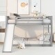 preview thumbnail 2 of 35, Modern & Clean Design Full over Full Multiple Functional Sturdy Wood Bunk Bed with Slide and Ladder, Easy Assembling, Grey